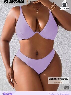 SHEIN Lavender Underwire Curve Bikini Set